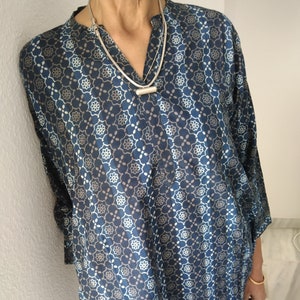 indigo kurti,indigo Tunika,Bio Tunika,Geschenke für sie,Mama Postpartum Geschenk,Boho Tunika,Baumwoll Kurti,Beachwear,Mama Postpartum Geschenk,Boho Tunika