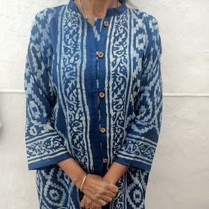 Organic tunic,cotton tunic,resort wear, loungewear,boho tunic,indigo tunic