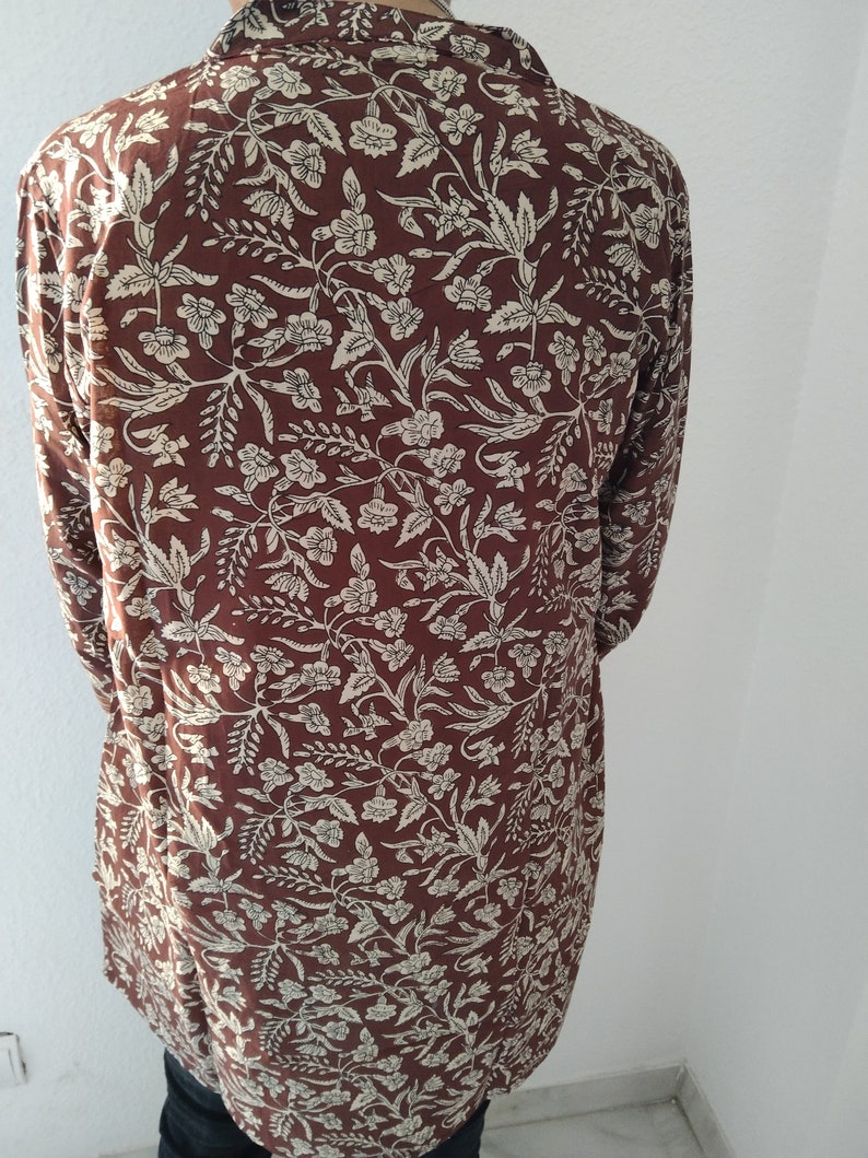 tunica di cotone, kurti indiano, kurti di cotone, regali per lei, abbigliamento da resort, loungewear, tunica estiva, top boho, regalo per la festa della mamma, regalo postpartum per mamma, boho immagine 8