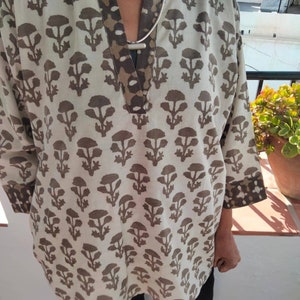 Beige floral tunic