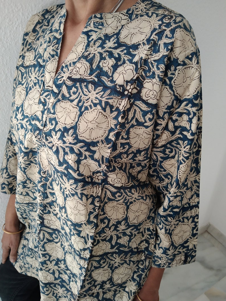 tunique en coton, cadeaux pour elle, kurti indienne, tunique en coton, vêtements d'intérieur, cadeau post-partum pour maman, tunique bohème, tunique, haut en coton, tunique de tous les jours, tenues de plage image 8