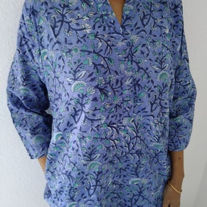 cotton tunic,block print kurti,gifts for her,summer tunic,mom postpartum gift,boho tunic,swim cover up, image 9