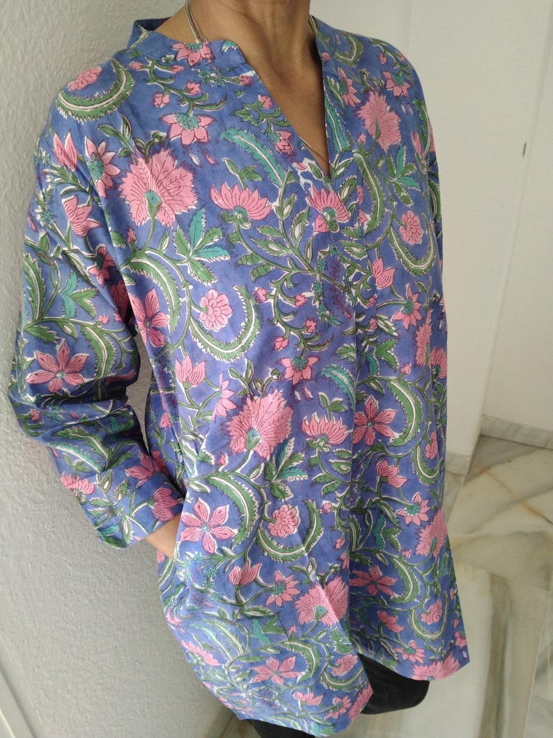 cotton tunic,Indian kurti,summer kurti,boho tunic,beachwear,resort wear,loungewear,cotton top,boho tunic,tunica image 2