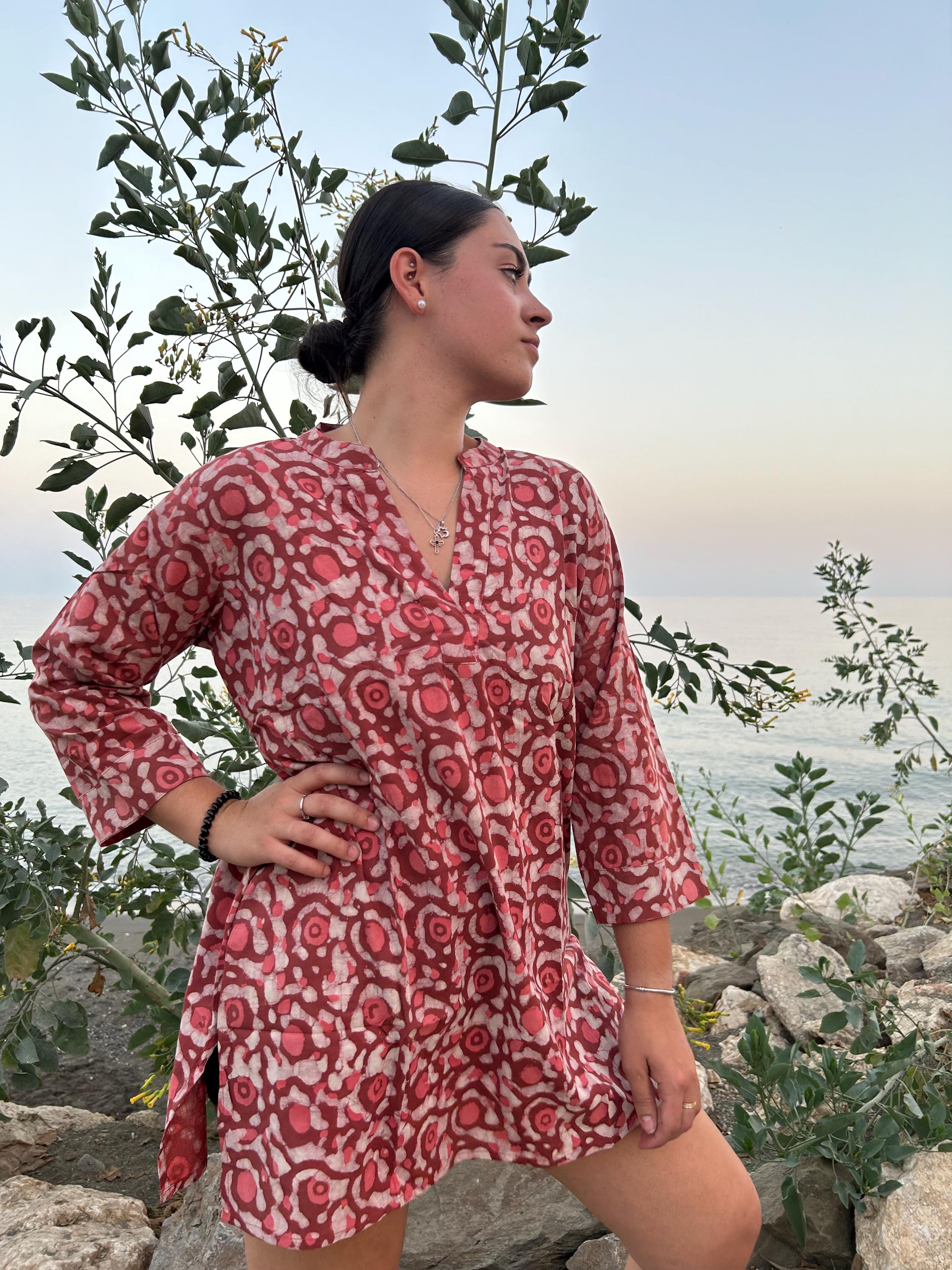 cotton tunic,gifts for her,cotton tunic,tunica,cotton kurti,resort wear,boho tunic,mom postpartum gift,cotton cover up,Cotton shirt