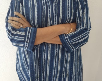 cotton tunic,indigo tunic,organic tunic,gifts for her,beachwear,swim cover up,boho tunic,Indian kurti,cotton kurti,boho tunic