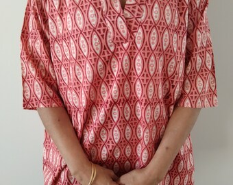 cotton tunic,gifts for her,resort wear,loungewear,beachwear,mothers day gift,gifts for her,petite tunic,tunica,boho cover up,blockprint top