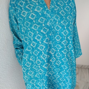 tunique en coton, vêtements d'intérieur, cadeaux pour elle, tunique en coton, tunique bohème, kurti indienne, haut d'été, tenues de plage, tunique bohème, haut en coton, cadeau post-partum pour maman L/XL Lettres Femmes (US)