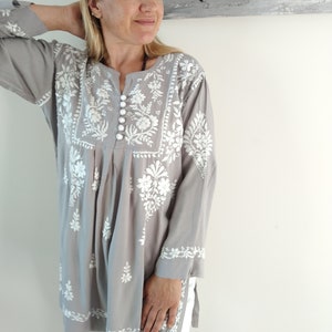 Modische hand bestickte Tunika, Geschenke für Sie,Resort Wear,Sommer Tunika,Mama Postpartum Geschenk,Mutters Tagesgeschenk, Weihnachtsgeschenk,Boho Tunika,Kurti tragen