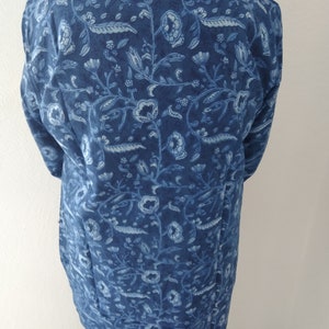 tunique en coton, tunique bohème, tunique d'été, cadeaux pour elle, cadeau post-partum pour maman, kurti indien, kurti blockprint, kurti en coton, tunique, cadeaux pour elle, bohème image 3