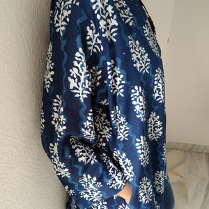 Rayon Tunika,Indigo Tunika,Bio Tunika,Geschenke für sie,Resortkleidung,Muttertagsgeschenk,Geschenk nach der Geburt,Strandkleidung,Swim Cover Up,Boho Tunika Bild 2