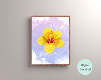 Modern Tropical Botanical Print - Floral Instant Art - Printable Wall Decor - Floral Wall Art - Colorful Flower Print - Instant Download