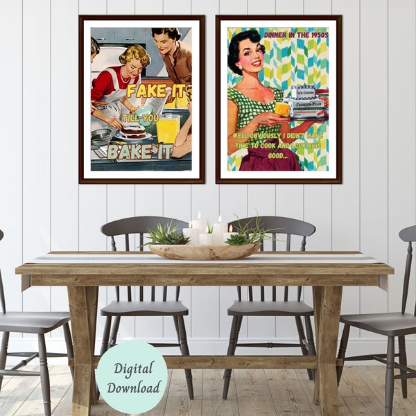 Retro Kitchen Art Etsy