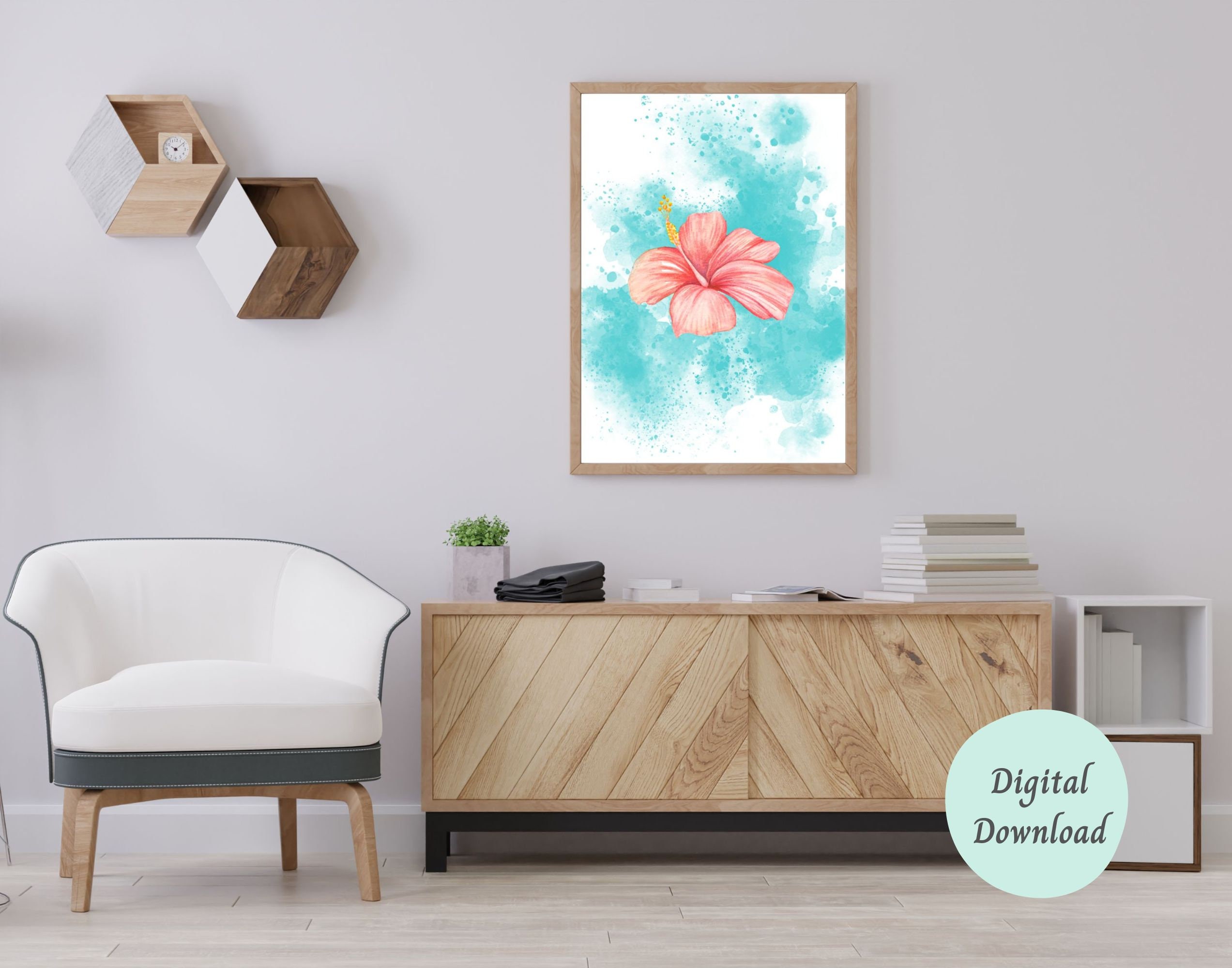 Modern Tropical Botanical Print Floral Instant Art Printable Wall Decor ...