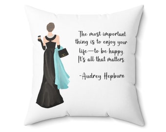 Audrey Hepburn Breakfast at Tiffanys Square Pillow