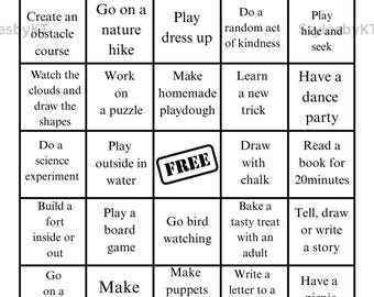 Screen free Bingo for kids, Games for kids, children's bingo, outdoor games, fun activities for kids, easy games for children, no tv ideas