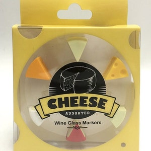 Cheese Wine Markers •  Holiday Gift • Party • Dishwasher Safe • Wine Marker • Tea Marker • Food Grade Silicone • Gift for Her or Him