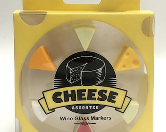 Cheese Wine Markers •  Holiday Gift • Party • Dishwasher Safe • Wine Marker • Tea Marker • Food Grade Silicone • Gift for Her or Him