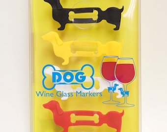 Dog Wine Markers • Glass Identification Charms • Washable • Unique Wine Charm • Best Wine Gifts • Party Gift • Dishwasher Safe • Pack of 6