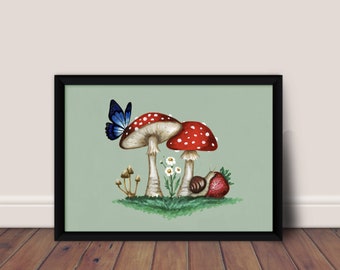 Strawberry Snail (Print)