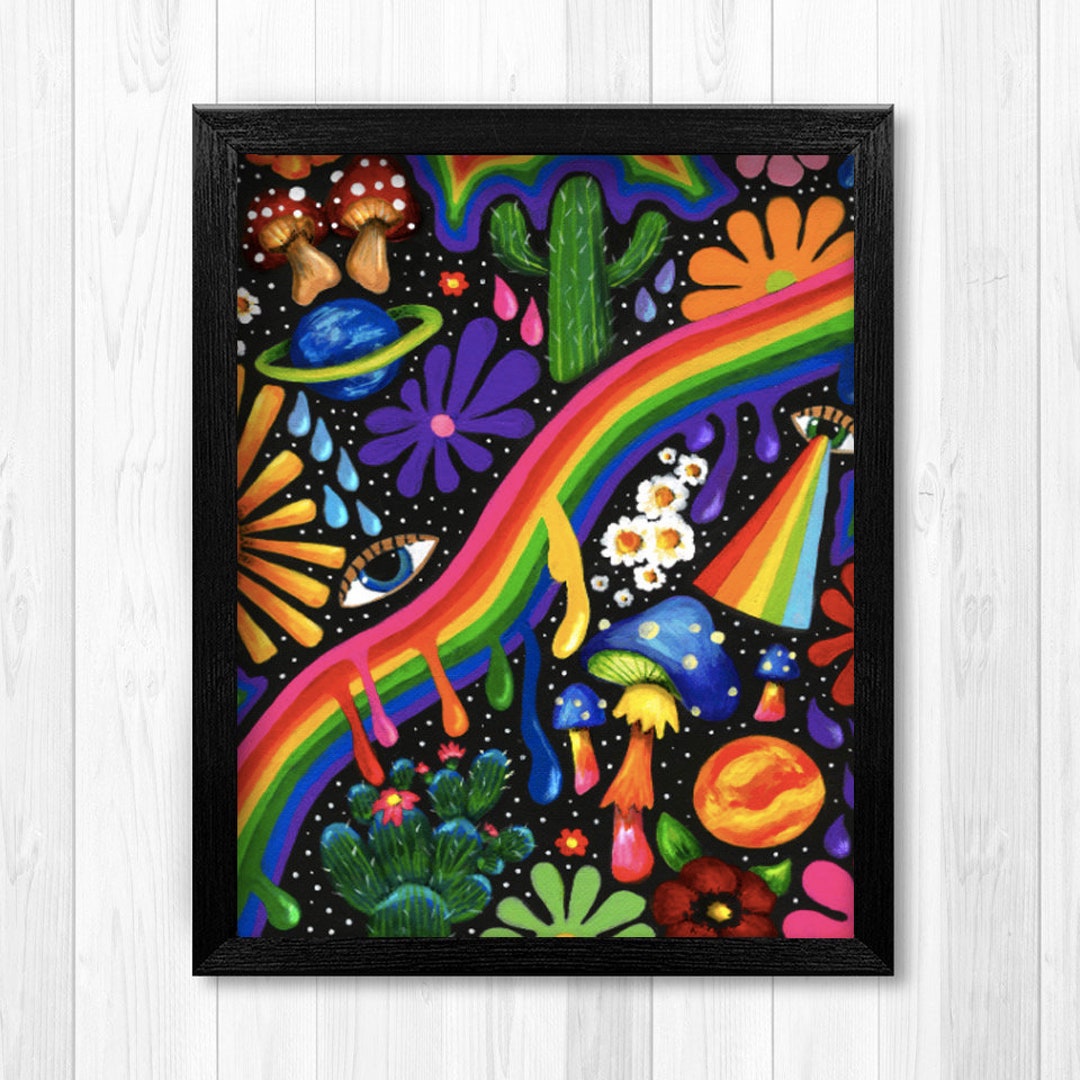 Rainbow World (print) - Etsy