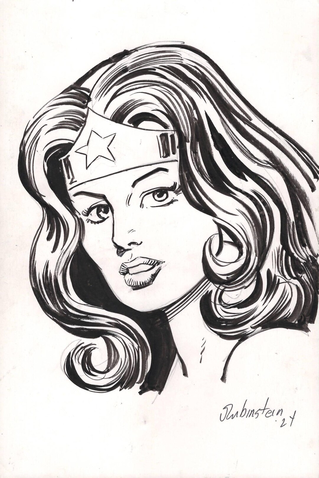 WONDER WOMAN Original Inked Drawing by Joe Rubinstein. Comic Book - Etsy