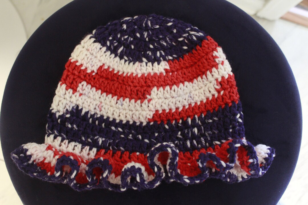 Hat Ruffles Red Red White and Blue Bucket Ruffle Hat - Etsy
