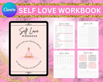 Self Love Workbook, Done for You Course, Lead Magnet Ebook, Brandable eCourse, Life Coaching Tools, Coach Workbook Template, Canva Template