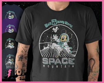 Space Mountain Retro Look WDW Distressed Unisex Tee