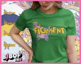 Figment 80's 2022 WDW Imagination Throwback Vintage Style Unisex Tee