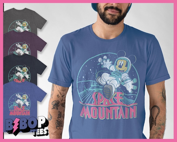 90's Space Mountain Vintage Style Astronaut Mickey Neon