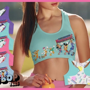 Mousercise Vintage Style 80's Workout Sports Bra