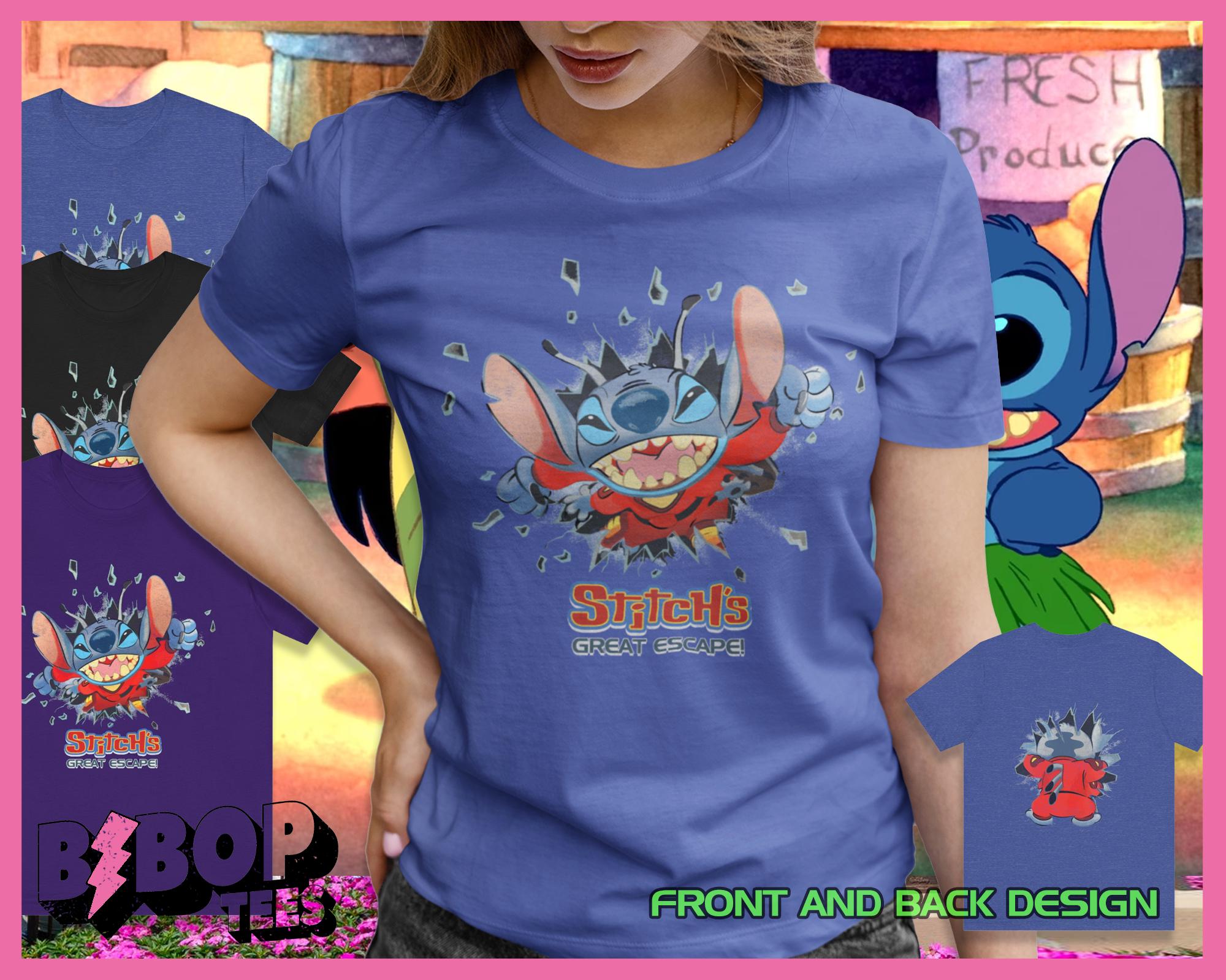 ディズニー ヴィンテージ スティッチ グレートエスケープ Tシャツ XLサイズ Stitch's Great Escape Vintage Style WDW Theme Park Style Unisex T