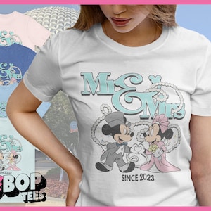 Disney Wedding Classic Mickey Minnie Pearls Unisex WDW Parks Tee