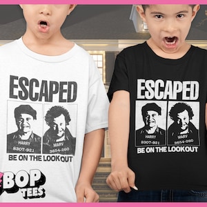 Wet Bandits Harry Marv Home Alone Sticky Bandits Wanted Poster Unisex Tee