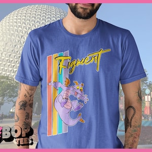 80&#39;s Epcot Figment Shirt Vintage Style Epcot WDW Unisex Tee