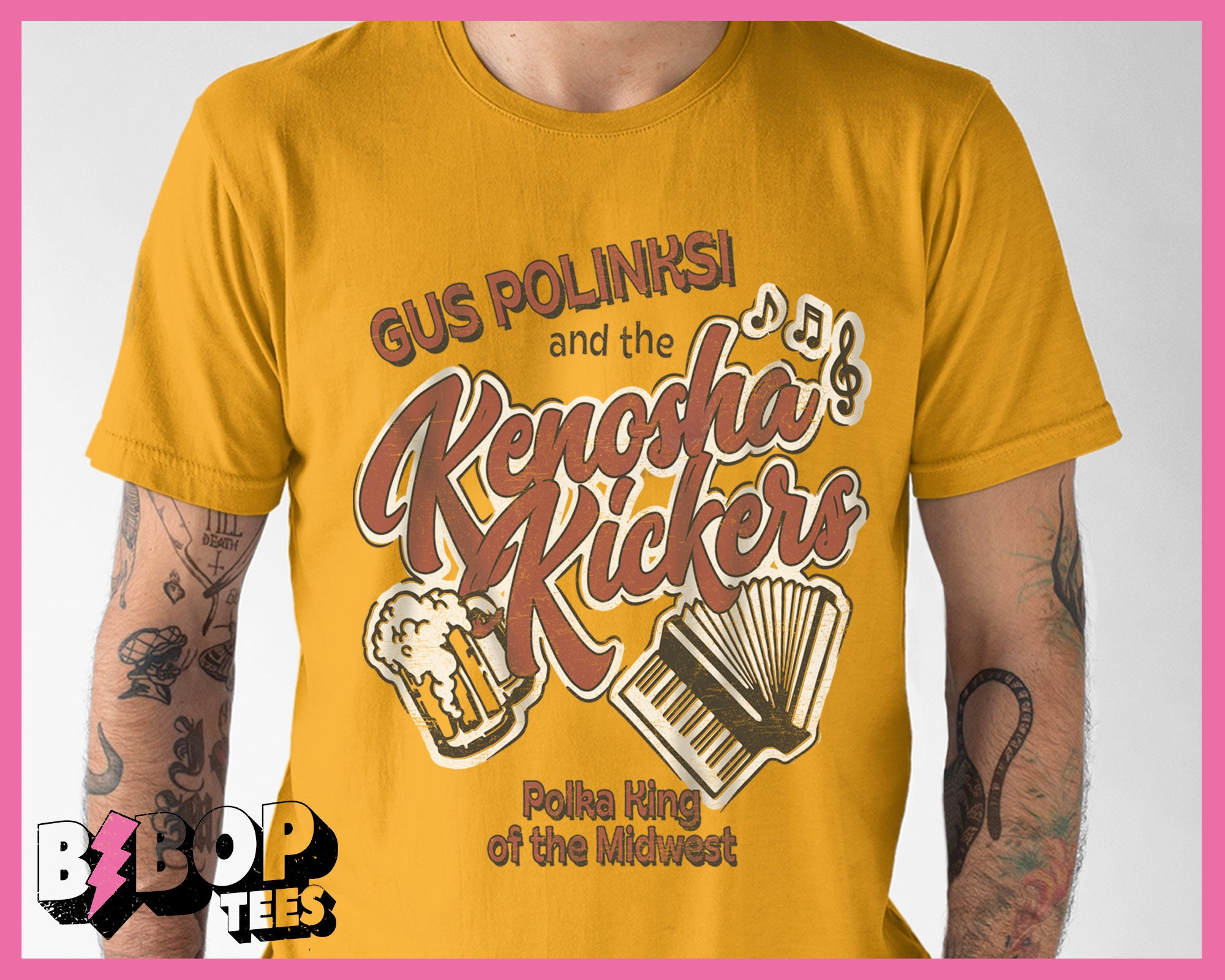 Gus Polinksi Kenosha Kickers Polka King of the Midwest Unisex Tee