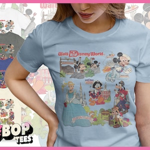 Magic Kingdom WDW Vintage Look Character Lands Retro Unisex Tee