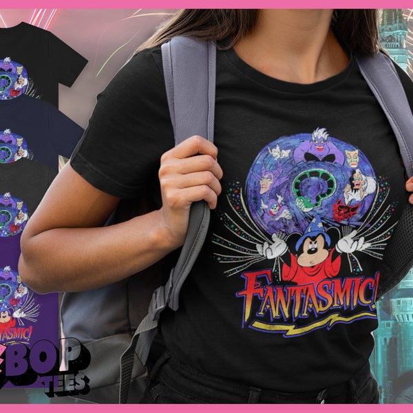 Fantasmic Sorcerer Mickey Throwback Retro Unisex Tee