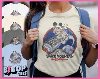 Space Mountain WDW Throwback Remake Mickey Astronaut Unisex Tee