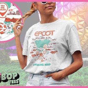 Epcot Drinking Shirt, You are Drunk Map, Drinking Around the World, Vintage Epcot Tee