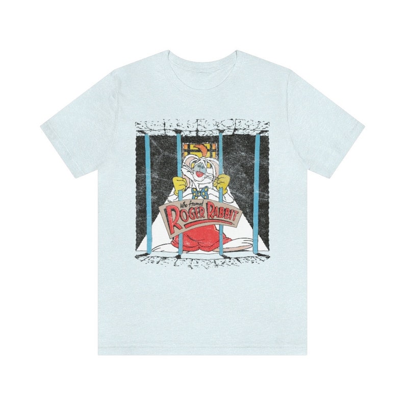 Roger Rabbit Shirt Vintage Style 1987 Unisex Tee Heather Ice Blue