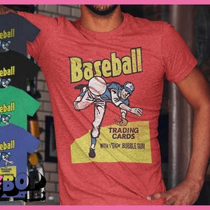 T-shirt unisexe rétro vintage avec carte de baseball
