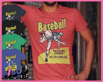 Camiseta unisex retro con diseño de tarjeta de béisbol vintage