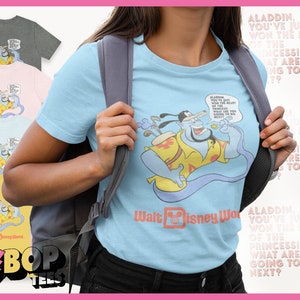 Aladdin Genie Camisa Voy a Disney World / Disneyland Vintage Style Camiseta unisex