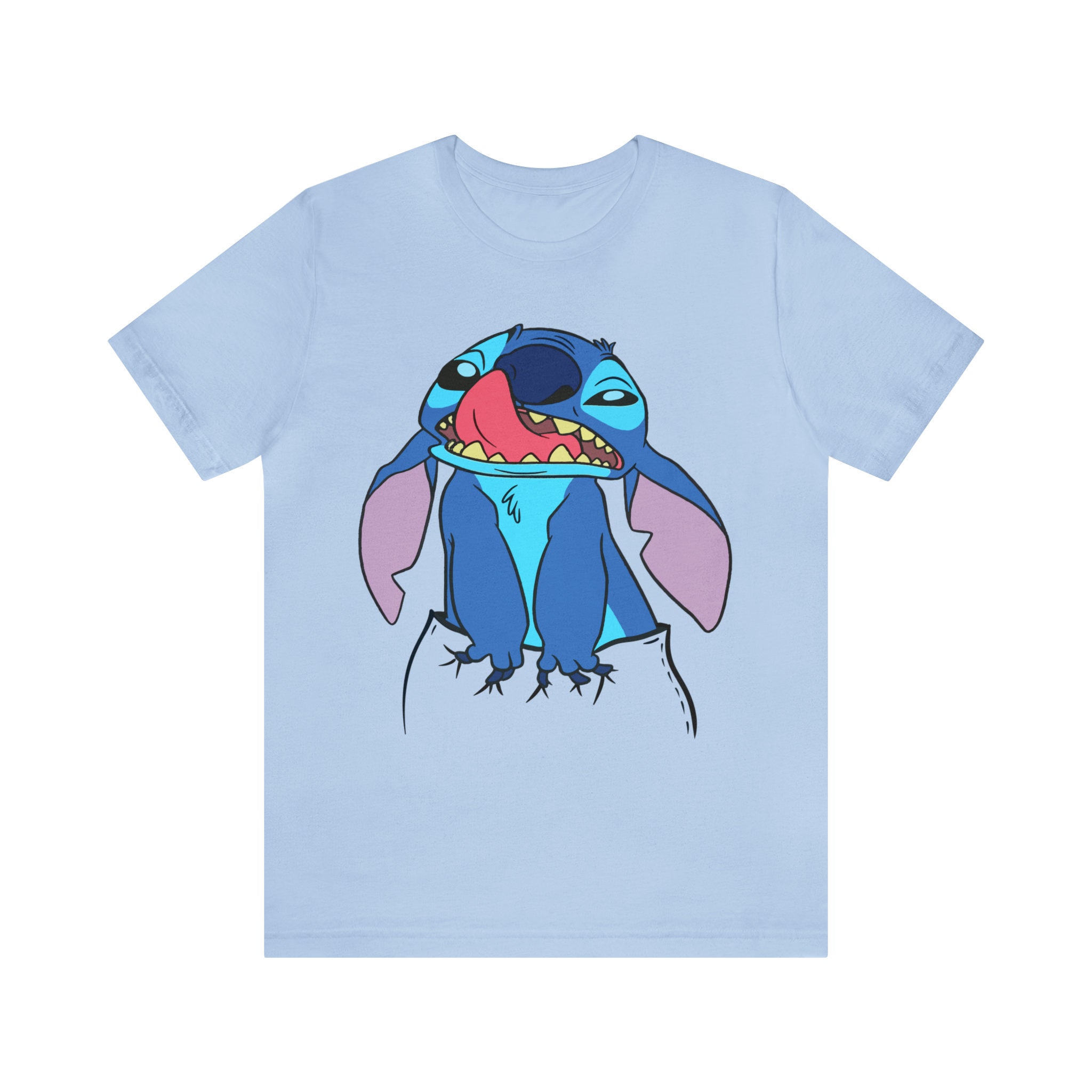 Stitch Licking Nose Shirt Lilo and Stitch Pocket WDW Unisex Tee - Etsy