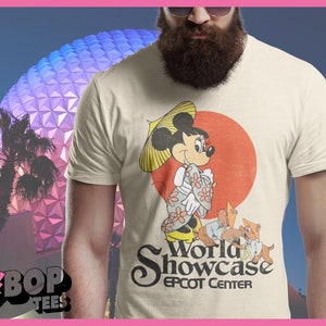 Epcot World Showcase Minnie Chip n&#39; Dale Vintage Shirt Around the World Vintage Style 90&#39;s Unisex T-Shirt