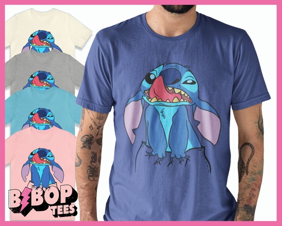 Stitch Licking Nose Shirt Lilo and Stitch Pocket WDW Unisex Tee - Etsy