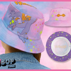 Figment Journey Into Imagination Retro Tie Dye Style Bucket Hat