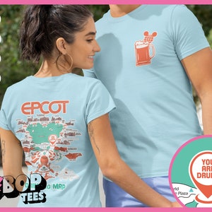 Epcot Drinking Map Front and Back Beer Drinking Around the World Unisex Shirt