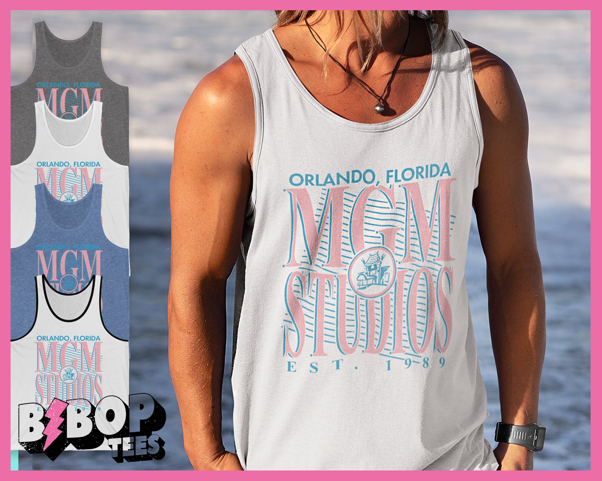 MGM Studios Tank Top, Disney-MGM Orlando Florida Throwback Vintage Style Unisex Tank
